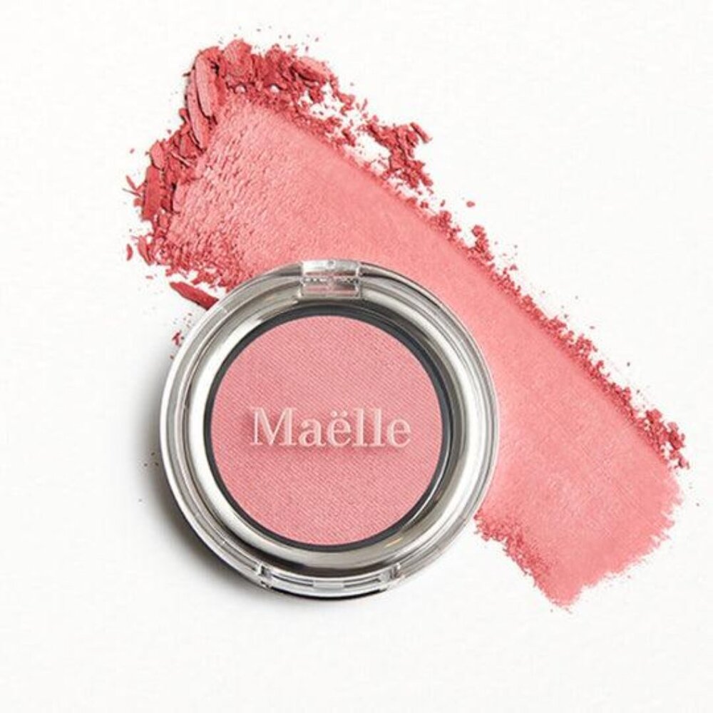Maelle SUNDOWN BLUSH - Single - Matte Rose Shade, Golden Sunset Shimmer Powder